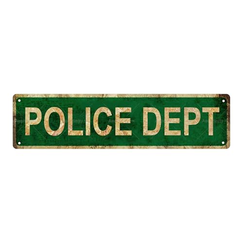 POLICE DEPT Vintage Metal Tin Street Sign Bar Cafe Garage Cave Home Room Wall Bathroom Farmhouse Garden Porch Patio Decor