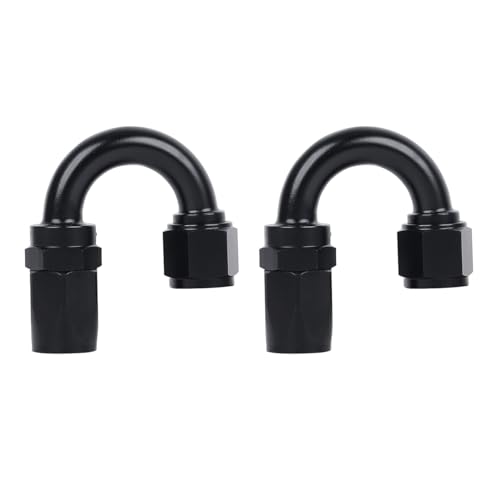 Swivel 10AN Fitting 180 Degree For CPE Braided Hose End Black 2Pcs (2 Count)
