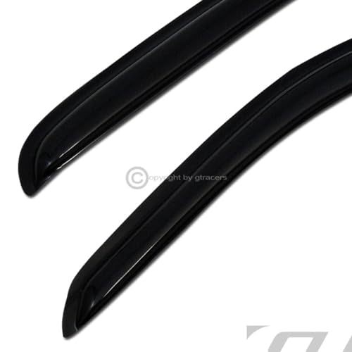 Sun Rain Guard Vent Shade Window Visors 2PC Dark Smoke Tape