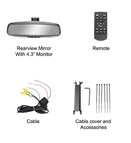 10.5" OEM Rear View Mirror with 4.3" LCD Screen + Dimming + Compass & Temperature