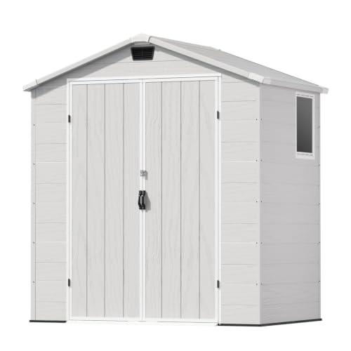 6X4 FT Plastic Outdoor Storage Shed with Floor