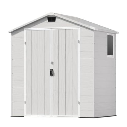 6X4 FT Plastic Outdoor Storage Shed with Floor