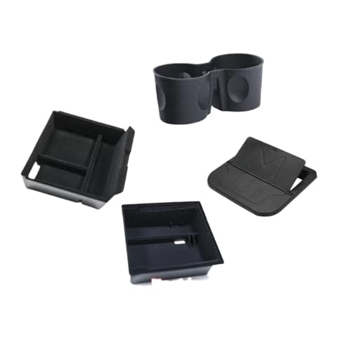 Car Storage Box Compatible For Tesla Model 3 2024 Center Armrest Hidden Box Cup Holder Console Organizer Car Box Accessories