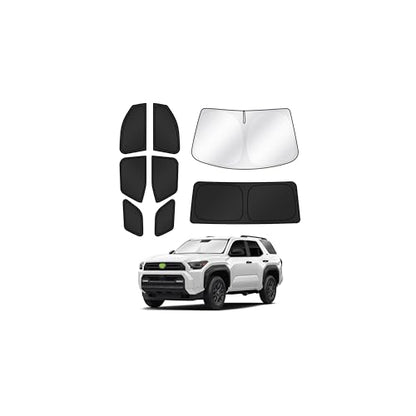 Sunshades for 2025 2026 Toyota 4Runner Accessories Windshield Sun Shade Side Rear Window Shade Cover Sun Visor Shield Privacy Protection for Camping Keep Vehicle Cool Black 8PCS (8 Count)