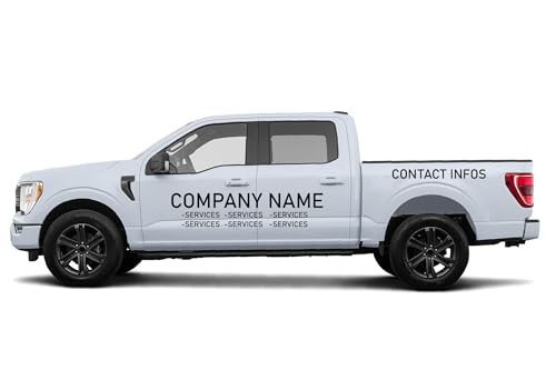 Custom Decals Stickers bussines Signs Lettering and Numbers Personalized Text for Crew cab Pickup Trucks (2 Count)