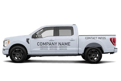 Custom Decals Stickers bussines Signs Lettering and Numbers Personalized Text for Crew cab Pickup Trucks (2 Count)