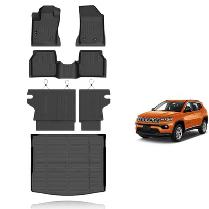 Floor Mats with Seatback Mats for Jeep Compass 2017
