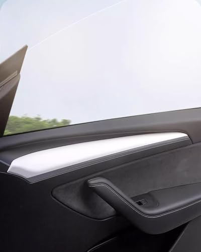 Matte White Dashboard Cover and Front Door Cover Compatible with Tesla Model 3（2021