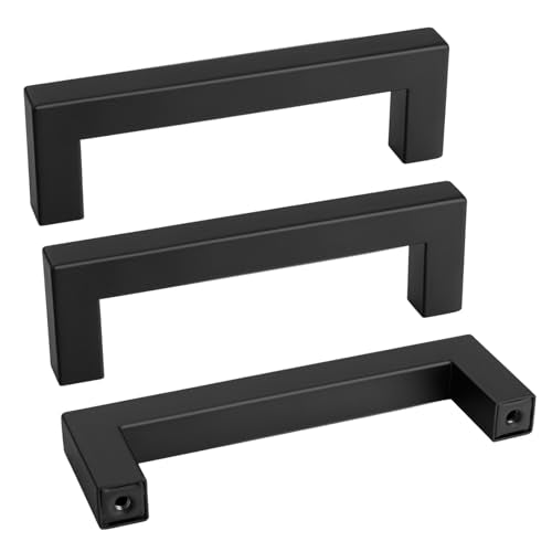 15 Pack 3-3/4 Inch Black Cabinet Handles Kitchen Drawer Pulls (15 Count)