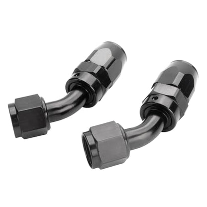 Swivel 6AN Fitting 45 Degree For CPE Braided Hose End Black 2Pcs (2 Count)