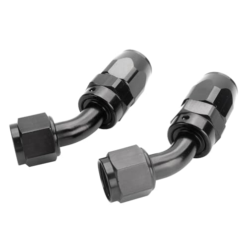 Swivel 12AN Fitting 45 Degree For CPE Braided Hose End Black 2Pcs (2 Count)