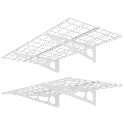 2 Pack 2x4ft Garage Shelving Wall Mounted Storage Rack (2 Count)