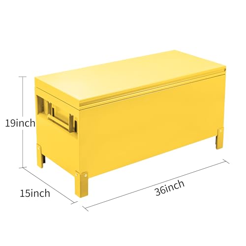 Large Tool Box Truck Bed Toolboxes Steel Heavy Duty Waterproof Free Assemble Tool Organizer Chest Cabinet Toolbox with Side Handles for Pick Up Trucks RV Trailer