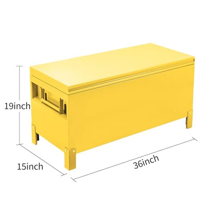 Large Tool Box Truck Bed Toolboxes Steel Heavy Duty Waterproof Free Assemble Tool Organizer Chest Cabinet Toolbox with Side Handles for Pick Up Trucks RV Trailer