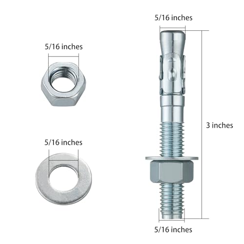 5 16x3" 30Pcs Inch Standard Fasteners for Heavy