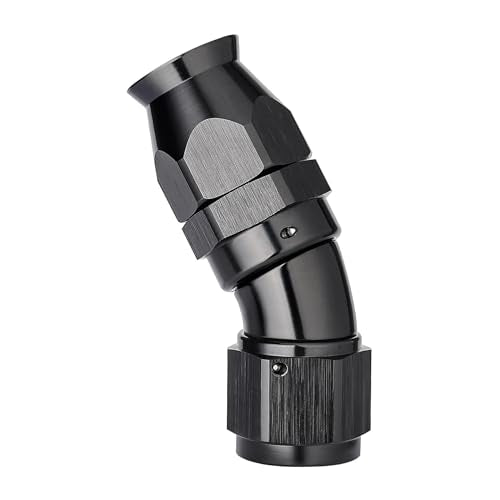 8AN 30 Degree PTFE One Piece Full Flow End Hose Fitting Aluminum Black