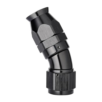 6AN 30 Degree PTFE One Piece Full Flow End Hose Fitting Aluminum Black