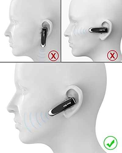 2 Pack] Bluetooth Earpiece Wireless Handsfree Headset V5.0 24 Hrs Driving (2 Count)