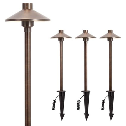 Solid Brass Low Voltage Landscape Pathway Lights (4 Count)