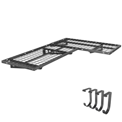 2 Pack 2x4ft Corner Wall Shelving with 4 Hooks (2 Count)
