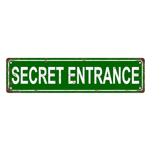 SECRET ENTRANCE SPACE Metal Tin Street Sign Bar Cafe Garage Cave Home Room Wall Bathroom Farmhouse Garden Porch Patio Decor