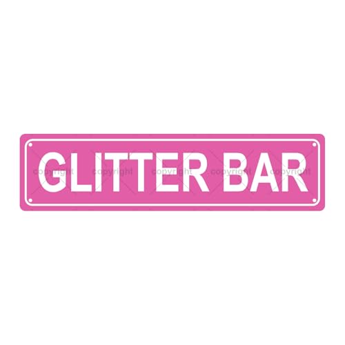 GLITTER BAR SPACE Metal Tin Street Sign Bar Cafe Garage Cave Home Room Wall Bathroom Farmhouse Garden Porch Patio Decor