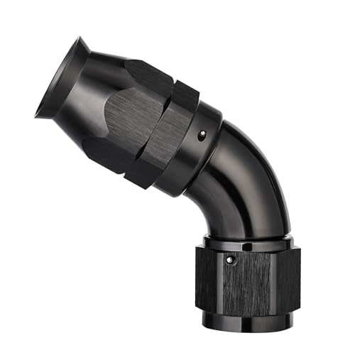8AN 60 Degree PTFE One Piece Full Flow End Hose Fitting Aluminum Black
