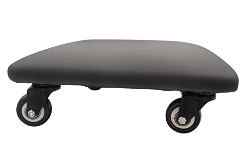 Roller Seat 360 Degree Rotating Low Stool with Wheel Chair PU Leather Universal Swivel Wheels Stool for Home Office Fitness and Garage