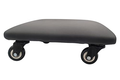 Roller Seat 360 Degree Rotating Low Stool with Wheel Chair PU Leather Universal Swivel Wheels Stool for Home Office Fitness and Garage