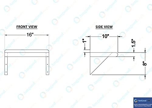 10 in. x 16 in. Stainless Steel Wall Mount Shelf