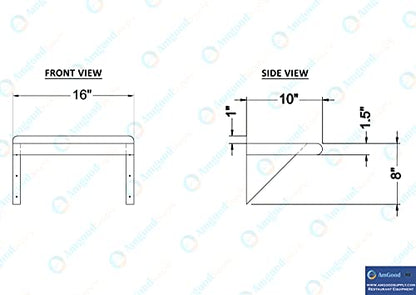10 in. x 16 in. Stainless Steel Wall Mount Shelf