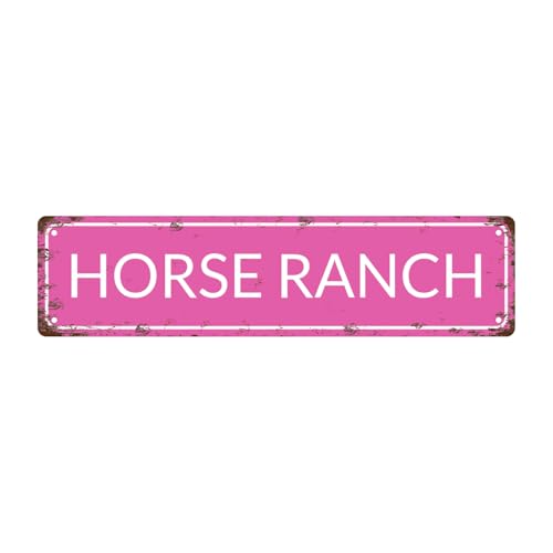 HORSE RANCH SPACE Metal Tin Street Sign Bar Cafe Garage Cave Home Room Wall Bathroom Farmhouse Garden Porch Patio Decor