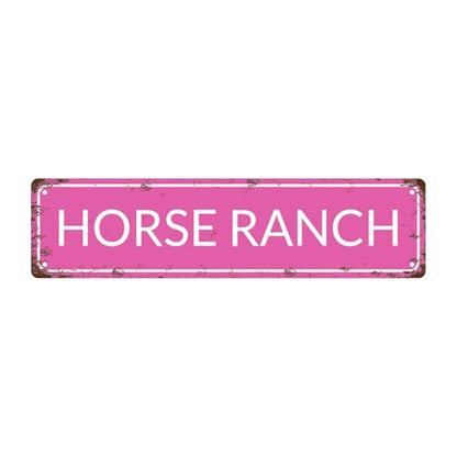 HORSE RANCH SPACE Metal Tin Street Sign Bar Cafe Garage Cave Home Room Wall Bathroom Farmhouse Garden Porch Patio Decor