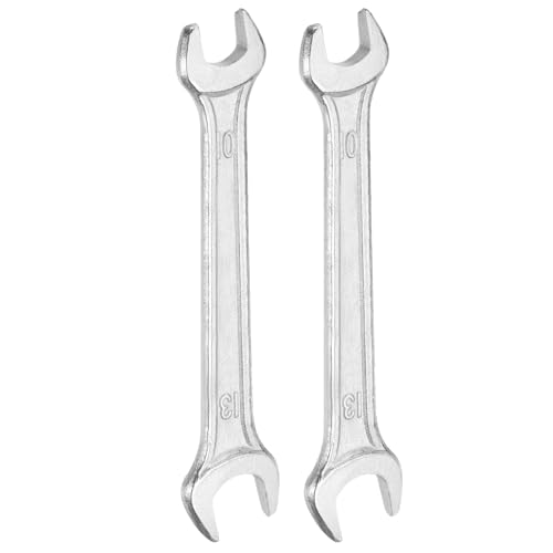 2pcs Double Open End Wrench 10mm x 12mm Metric 15 Degree Offset Angle Small Flat Head Wrench Galvanizing Open Ended Spanner for Automotive Repair Furniture Assembly (2 Count)