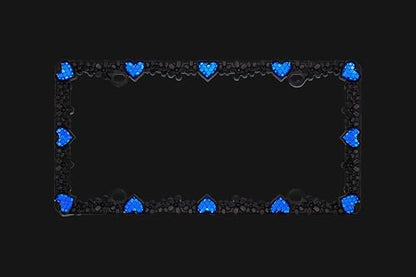 3D Daisy Heart License Plate Frame from Pure Zinc Alloy Metal Perfect Plate Holder