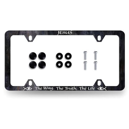 Jesus The Way The Truth The Life License Plate Frame 12.2 x 6.2 Inch