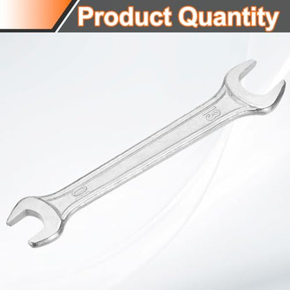 Double Open End Wrench 10mm x 12mm Metric 15 Degree Offset Angle Small Flat Head Wrench Galvanizing Open Ended Spanner for Automotive Repair Furniture Assembly