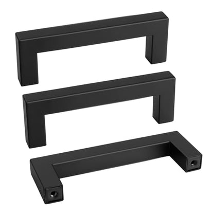 50 Pack 3-1/2 Inch Black Cabinet Handles Kitchen Drawer Pulls (50 Count)