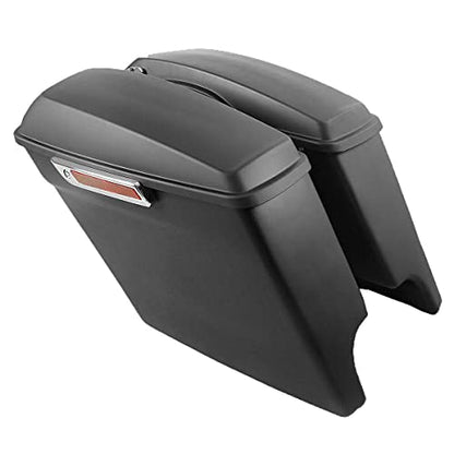 Motorcycle Stretched Saddlebags with Black Conversion Brackets Fit For Harley Softail Deluxe Heritage Softail 1984