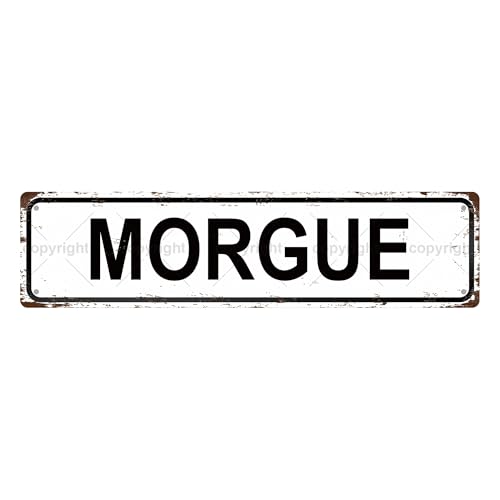 MORGUE SPACE Metal Tin Street Sign Bar Cafe Garage Cave Home Room Wall Bathroom Farmhouse Garden Porch Patio Decor