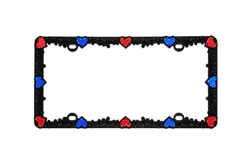 3D Daisy Heart License Plate Frame from Pure Zinc Alloy Metal Perfect Plate Holder