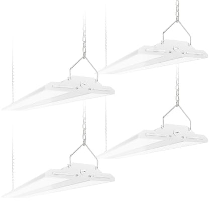 4-Pack 300W/240W/200W LED Linear Shop Lights, 0-10V Dimmable 5000K