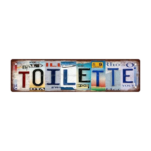 TOILETTE Vintage Metal Tin Street Sign Bar Cafe Garage Cave Home Room Wall Bathroom Farmhouse Garden Porch Patio Decor