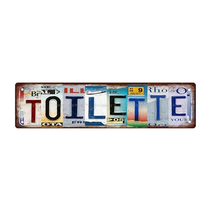 TOILETTE Vintage Metal Tin Street Sign Bar Cafe Garage Cave Home Room Wall Bathroom Farmhouse Garden Porch Patio Decor