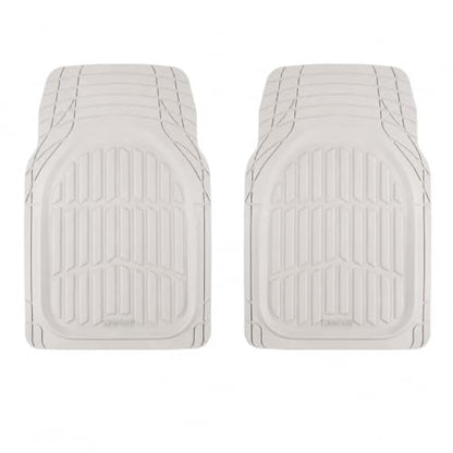 MotorTrend FlexTough White Car Floor Mats Rubber All Weather Automotive 2pc