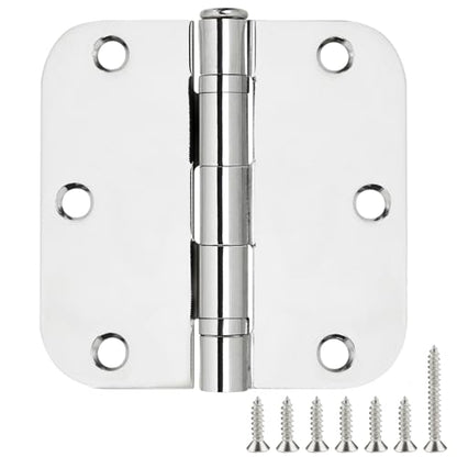 Rounded Door Hinges Polished Chrome 3.5 Inch 5 (24 Count)