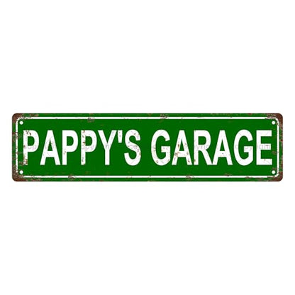 PAPPY'S GARAGE SPACE Metal Tin Street Sign Bar Cafe Garage Cave Home Room Wall Bathroom Farmhouse Garden Porch Patio Decor