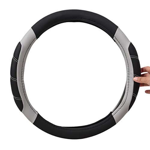 Line Rider Microfiber Leather Sporty Steering Wheel Cover Universal Fits for 95% Truck