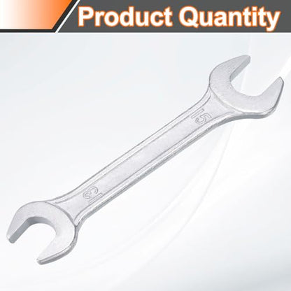 Double Open End Wrench 13mm x 15mm Metric 15 Degree Offset Angle Small Flat Head Wrench Galvanizing Open Ended Spanner for Automotive Repair Furniture Assembly