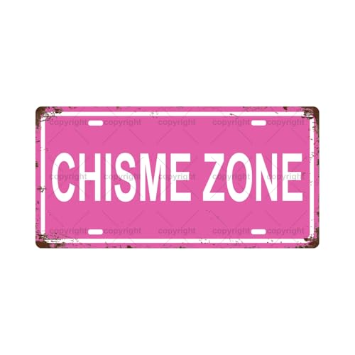 CHISME ZONE SPACE Metal Tin Sign License Plate Bar Cafe Garage Cave Home Room Wall Bathroom Farmhouse Garden Porch Patio Decor